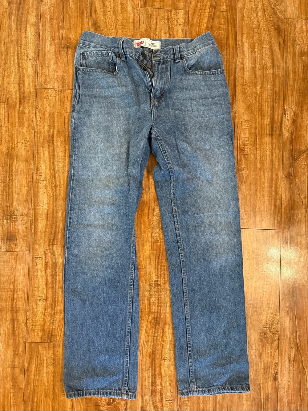 Levi's 505 Set of 2 Boys Blue Straight Slim Jeans Size 20 28x30 - Picture 7 of 13